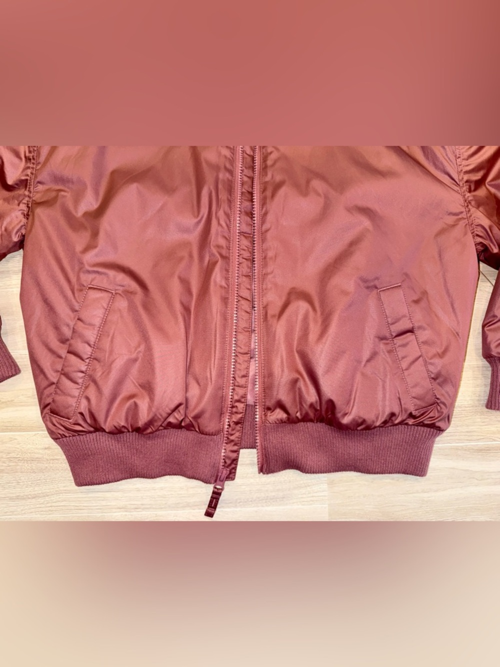 Girls Satin Bomber Jacket - Mauve - size XL (14-16) - ✽ SOLD OUT ONLINE ✽ - Picture 8 of 12